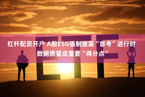 杠杆配资开户 A股ESG强制披露“首考”进行时 数据质量成重要“得分点”